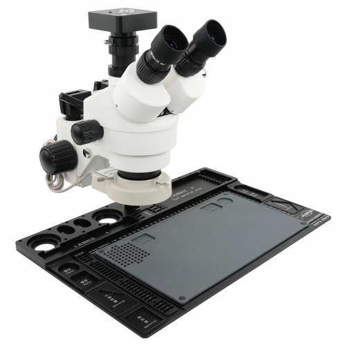 MIKROSKOP STEREOSKOPOWY TRINOKULAROWY H22-45T2v2 7-90x + ZESTAW AKCESORIÓW