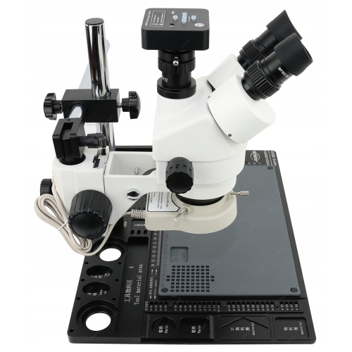 MIKROSKOP STEREOSKOPOWY TRINOKULAROWY H22-45T2v2 7-90x + ZESTAW AKCESORIÓW