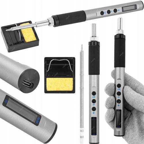 PROGRAMOWALNA LUTOWNICA PRECYZYJNA KOLBOWA USB-C PTS100 OLED T12 65W GR BC2