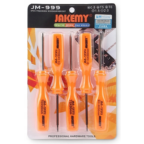 ZESTAW ŚRUBOKRĘTÓW PRECYZYJNYCH WKRĘTAKÓW JAKEMY JM-999 DO TELEFONÓW 5w1