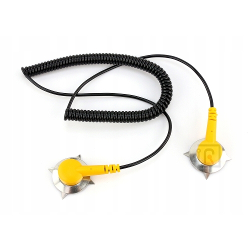 PRZEWÓD KABEL UZIEMIAJĄCY ŁĄCZNIK MAT ESD KLIPS KONIECÓWKA UZIEMIENIE 1,2m