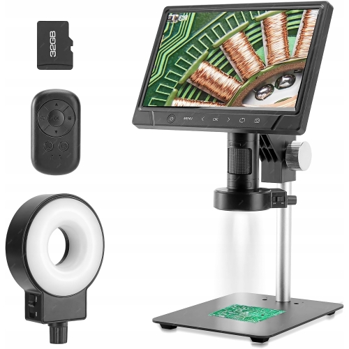 MIKROSKOP CYFROWY INSKAM 351-C +KAMERA 12MPix HD +MONITOR LCD 10.1" +30xLED