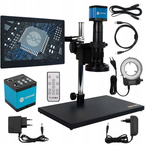 MIKROSKOP CYFROWY MS10E-03 KAMERA FHD PILOT MONITOR LCD IPS 10" LED 56X