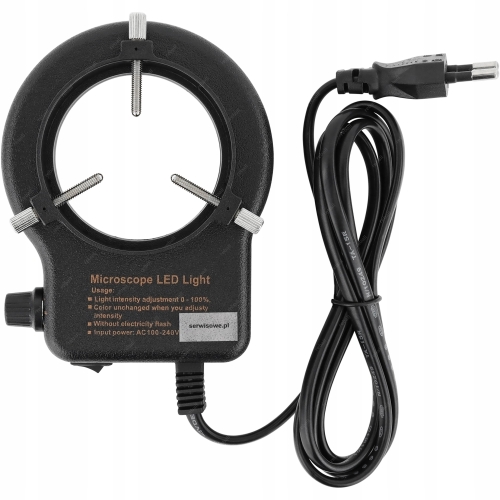 OŚWIETLENIE DO MIKROSKOPU PODŚWIETLENIE Z REGULACJĄ JASNOŚCI 144x LED 58mm