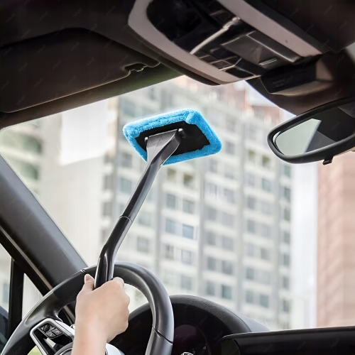 WYCIERACZKA DO SZYB ŚCIĄGACZKA WODY PARY Z SZYBY MIKROFIBRA RT0374 BLUE