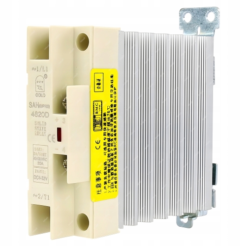 PRZEKAŹNIK PÓŁPRZEWODNIKOWY SSR GOLD SAH(G3PA) 4820D 20A DC-AC Z RADIATOREM
