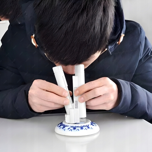 LUPA JUBILERSKA NUMIZMATYCZNA MIKROSKOP SZKŁO POWIĘKSZAJĄCE 80X LED TESTER