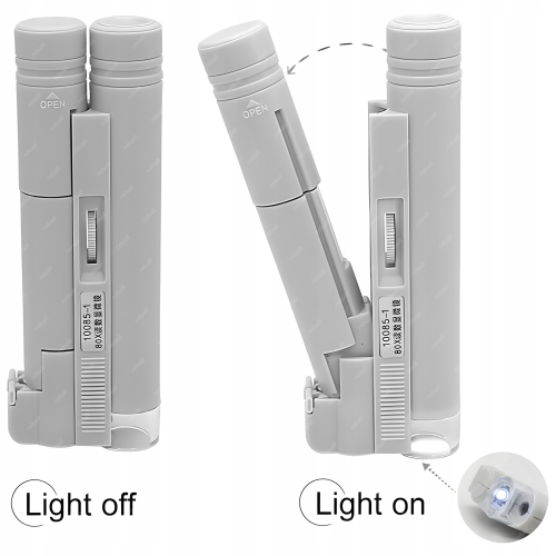 LUPA JUBILERSKA NUMIZMATYCZNA MIKROSKOP SZKŁO POWIĘKSZAJĄCE 80X LED TESTER