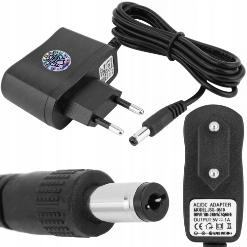 ZASILACZ 5V 1A 1000mA 5W IMPULSOWY DC SIECIOWY UNIWERSALNY REBALL 2.1/5.5mm