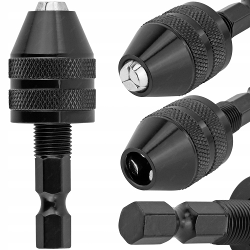 UCHWYT WIERTARSKI MINI GŁÓWKA SAMOZACISKOWA 1/4" HEX DO WIERTEŁ 0.3-3,6mm