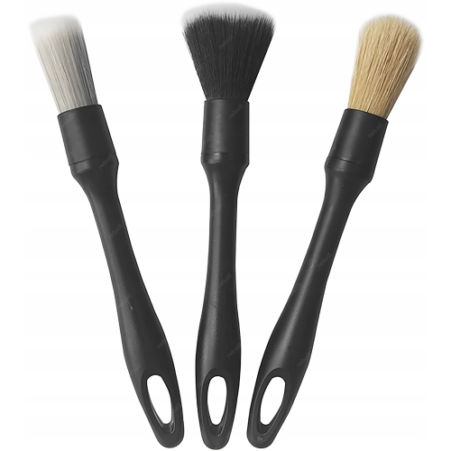 ZESTAW DETAILING 3x PĘDZEL SZCZOTKA DO CZYSZCZENIA SAMOCHODU MYCIA AUTA 3w1