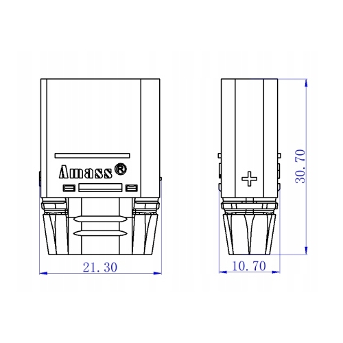AMASS KONEKTOR ZŁĄCZE WTYK MĘSKI+OSŁONA XT90H 500V 40/90A POZŁACANY MOSIĄDZ