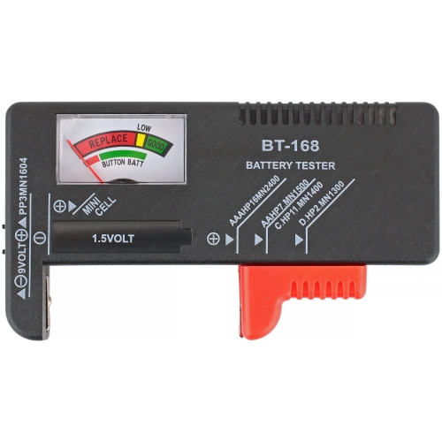 ANALOGOWY TESTER BATERII AA AAA R14 6LR CR2032 BT-168 MIERNIK AKUMULATORÓW