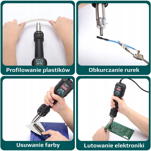 MOCNA SPAWARKA DO PLASTIKU SPOIW LUTOWNICA OPALARKA YIHUA 8858-IV + 3 DYSZE