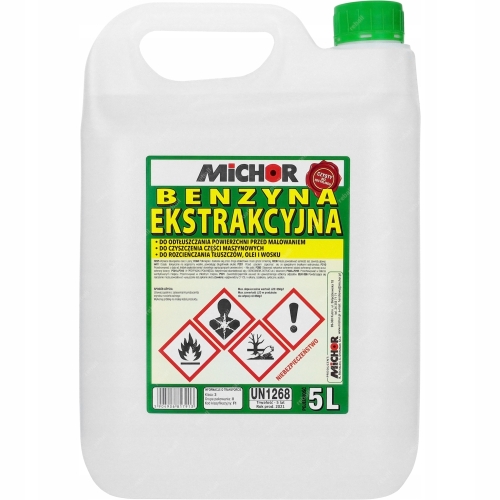 BENZYNA EKSTRAKCYJNA 5L ROZPUSZCZALNIK ROZCIEŃCZALNIK ODTŁUSZCZACZ BEZWONNY