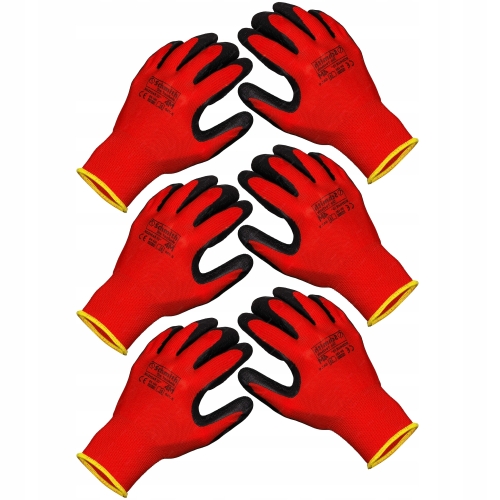 3X RĘKAWICE ROBOCZE OCHRONNE GUMOWANE ROZ. 10 - TRWAŁE SPEŁNIAJĄ NORMY BHP