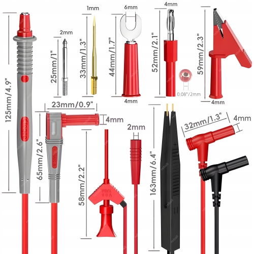 PRZEWODY POMIAROWE KABLE DO MIERNIKA KROKODYLKI PĘSETA CLEQEE P1503E 21w1