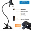 LAMPKA NA BIURKO LAMPA LED BIURKOWA NA KLIPS MOCNA GĘSIA SZYJA 5W USB PILOT