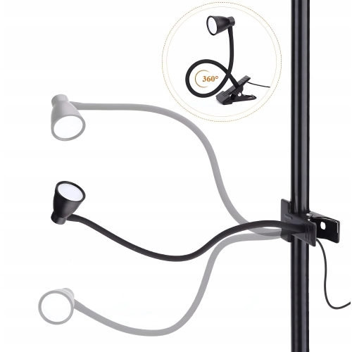 LAMPKA NA BIURKO LAMPA LED BIURKOWA NA KLIPS MOCNA GĘSIA SZYJA 5W USB PILOT