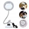 LAMPA LED Z LUPĄ UCHWYTEM DO STOŁU PIERŚCIENIOWA SERWISOWA 10W USB RT0370
