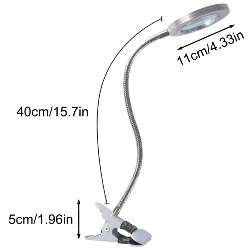 LAMPA LED Z LUPĄ UCHWYTEM DO STOŁU PIERŚCIENIOWA SERWISOWA 10W USB RT0370