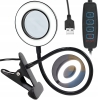 LAMPA LED Z LUPĄ UCHWYTEM DO STOŁU PIERŚCIENIOWA SERWISOWA 10W USB RT0371