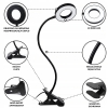 LAMPA LED Z LUPĄ UCHWYTEM DO STOŁU PIERŚCIENIOWA SERWISOWA 10W USB RT0371
