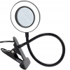 LAMPA LED Z LUPĄ UCHWYTEM DO STOŁU PIERŚCIENIOWA SERWISOWA 10W USB RT0371