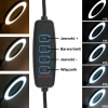 LAMPA LED Z LUPĄ UCHWYTEM DO STOŁU PIERŚCIENIOWA SERWISOWA 10W USB RT0371