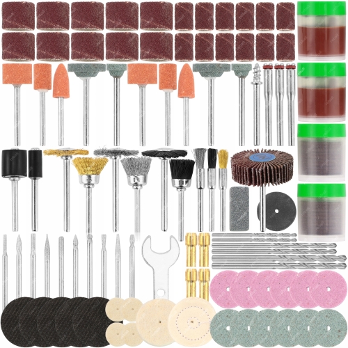 ZESTAW AKCESORIA DO MINI SZLIFIERKI KOŃCÓWKI FREZY PAPIER ŚCIERNY 140szt