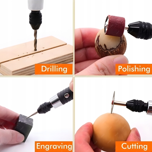 ZESTAW AKCESORIA DO MINI SZLIFIERKI KOŃCÓWKI FREZY PAPIER ŚCIERNY 140szt