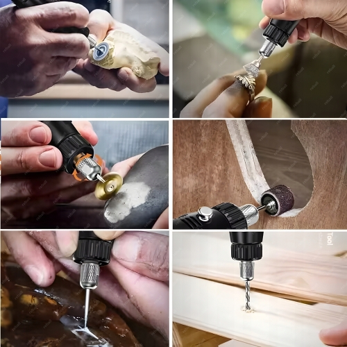 ZESTAW AKCESORIA DO MINI SZLIFIERKI KOŃCÓWKI FREZY PAPIER ŚCIERNY 140szt