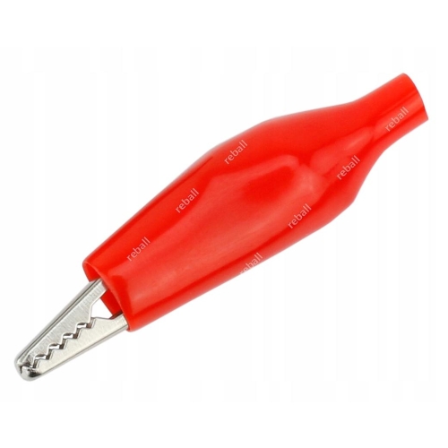 KROKODYLEK NA KABLE PRZEWODY MIERNIKA ŻABKA KLIPS ZACISK IZOLOWANY 44mm
