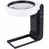 LUPA SZKŁO POWIĘKSZAJĄCE DO CZYTANIA Z PODŚWIETLENIEM LED UV 6x80mm+25x18mm