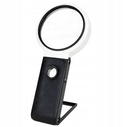 LUPA SZKŁO POWIĘKSZAJĄCE DO CZYTANIA Z PODŚWIETLENIEM LED UV 6x80mm+25x18mm