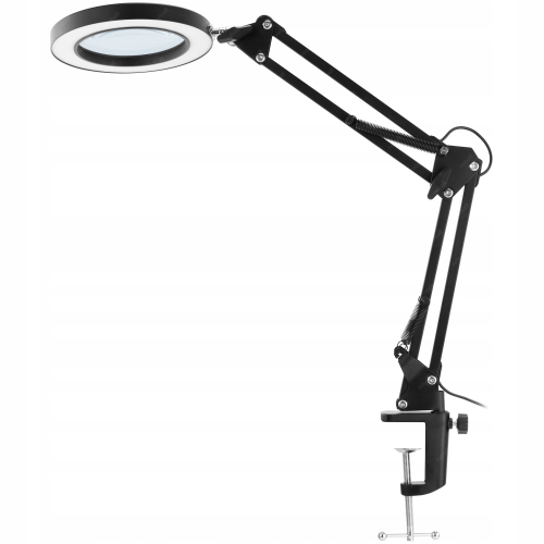 LAMPA LED Z UCHWYTEM DO STOŁU LUPĄ 105mm 3x PIERŚCIENIOWA SERWISOWA 12W USB