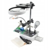 TRZECIA RĘKA DO LUTOWANIA RT0179 UCHWYT PCB Z LUPĄ 90mm 6x LED UCHWYT KOLBY