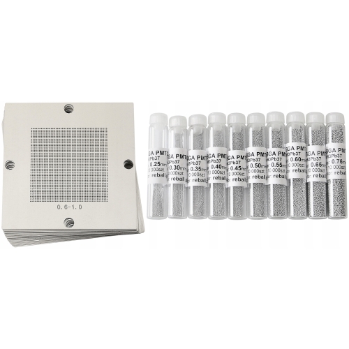 ZESTAW SIT UNIWERSALNYCH BGA SITA 80mm 27szt + 10x KULKI OŁOWIOWE DO BGA