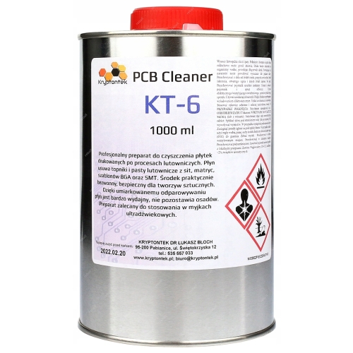 KT-6 PCB CLEANER DO CZYSZCZENIA PŁYTEK DRUKOWANYCH PO TOPNIKU KALAFONII 1L