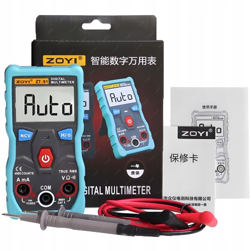 AUTOMATYCZNY MULTIMETR RĘCZNY CYFROWY ZOYI ZT-S1 MIERNIK NAPIĘCIA PRĄDU