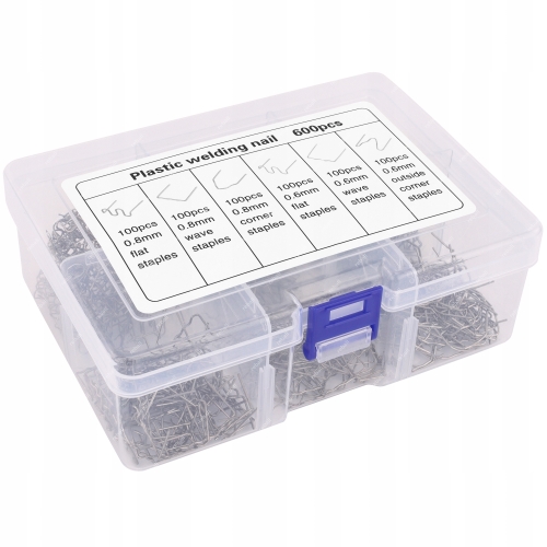 ZSZYWKI ZESTAW ZSZYWEK DO ZGRZEWARKA SPAWARKA PLASTIKU 600szt RÓŻNE RODZAJE