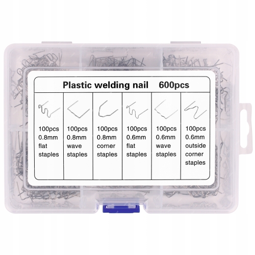 ZSZYWKI ZESTAW ZSZYWEK DO ZGRZEWARKA SPAWARKA PLASTIKU 600szt RÓŻNE RODZAJE