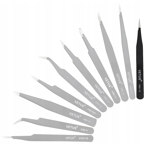 PĘSETA PRECYZYJNA PINCETA METALOWA PENSETA PROSTA DO BRWI RZĘS VETUS ESD-10