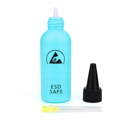 3X DOZOWNIK BUTELKA Z IGŁĄ ESD SAFE HDPE 60ml BLUE