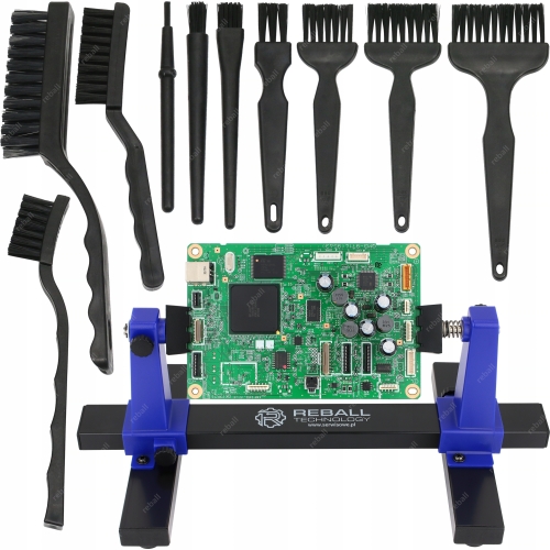 ZESTAW SZCZOTEK PĘDZLI ESD + UCHWYT MONTAŻOWY TRZECIA RĘKA ZD-11E 11w1