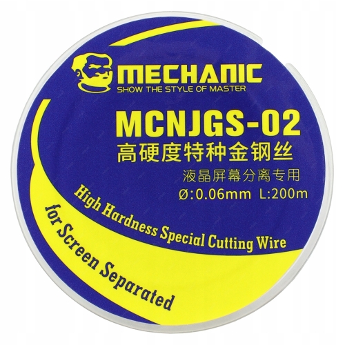 DRUT WOLFRAMOWY ŻYŁKA NAPRAWA SEPARACJA EKRANÓW LCD LOCA OCA 0,06mm 200m