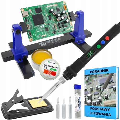 LUTOWNICA PRECYZYJNA 80W + UCHWYT MONTAŻOWY TRZECIA RĘKA ZD-11E ZESTAW 10w1
