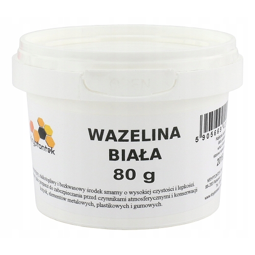 WAZELINA TECHNICZNA BIAŁA SMAROWANIE USZCZELEK BEZKWASOWA NISKOTOPLIWA 80g