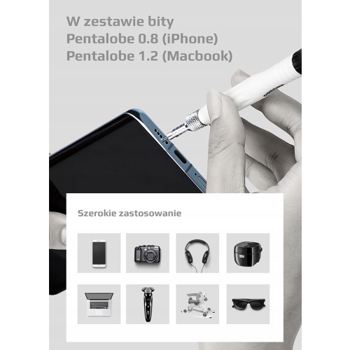 ZESTAW ŚRUBOKRĘTÓW PRECYZYJNYCH WKRĘTAKÓW BITÓW RT0023 DO TELEFONÓW 12w1