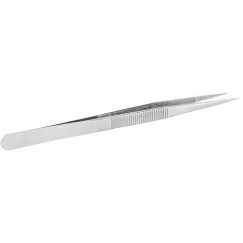 2x PRECYZYJNA PĘSETA PINCETA SA-11 PROSTA+ SA-15 ZAGIĘTA OSTRE 0,2mm TWARDE